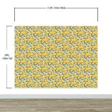 Carregar imagem no visualizador da galeria, Yellow Floral Flower Background Pattern Wall Mural. #6456