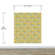 Carregar imagem no visualizador da galeria, Yellow Floral Flower Background Pattern Wall Mural. #6456
