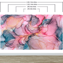 Carregar imagem no visualizador da galeria, Abstract Alcohol Ink Pattern Wall Mural. Agate Design. Removable Peel and Stick Wallpaper. #6461