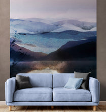 Carregar imagem no visualizador da galeria, Watercolor Painting of Mountain View Retreat Wall Mural. #6464