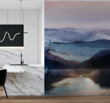 Carregar imagem no visualizador da galeria, Watercolor Painting of Mountain View Retreat Wall Mural. #6464