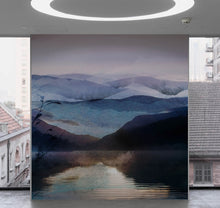 Carregar imagem no visualizador da galeria, Watercolor Painting of Mountain View Retreat Wall Mural. #6464