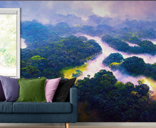 Carregar imagem no visualizador da galeria, Tropical Rainforest Wall Mural Painting. #6475