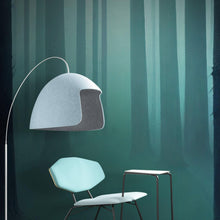 Carregar imagem no visualizador da galeria, Foggy Forest Wall Mural. Emerald Green Mist Wallpaper. #6476