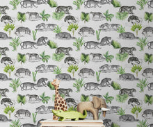 Carregar imagem no visualizador da galeria, Tiger and Leopard Wallpaper Pattern. Safari Animal Print Wall Mural. #6478