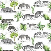 Carregar imagem no visualizador da galeria, Tiger and Leopard Wallpaper Pattern. Safari Animal Print Wall Mural. #6478