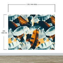 Carregar imagem no visualizador da galeria, Tropical Leaves Foliage Abstract Wall Mural. Dark Color Patterns. #6479