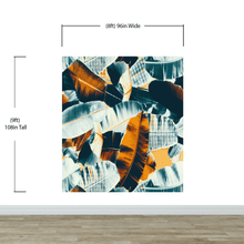 Carregar imagem no visualizador da galeria, Tropical Leaves Foliage Abstract Wall Mural. Dark Color Patterns. #6479