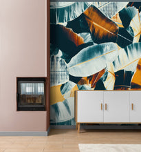 Carregar imagem no visualizador da galeria, Tropical Leaves Foliage Abstract Wall Mural. Dark Color Patterns. #6479