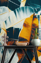 Carregar imagem no visualizador da galeria, Tropical Leaves Foliage Abstract Wall Mural. Dark Color Patterns. #6479