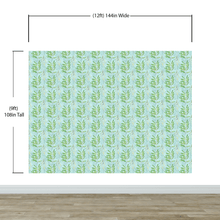 Load image into Gallery viewer, Eucalyptus Wallpaper. Farmhouse Decor Peel and Stick Wall Mural. Blue and Green Colors. #6482