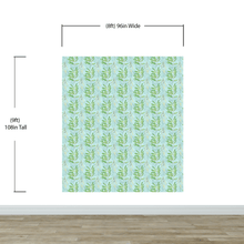 Load image into Gallery viewer, Eucalyptus Wallpaper. Farmhouse Decor Peel and Stick Wall Mural. Blue and Green Colors. #6482