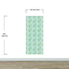 Load image into Gallery viewer, Eucalyptus Wallpaper. Farmhouse Decor Peel and Stick Wall Mural. Blue and Green Colors. #6482
