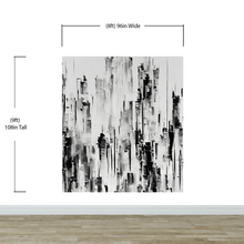 Carregar imagem no visualizador da galeria, Black and Gray Urban City Wall Mural. Cyber Punk Cityscape. Minimalist Abstract Building Architect Wallpaper. #6487