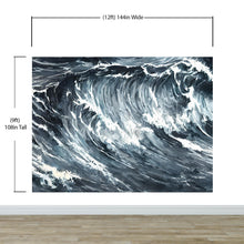 Carregar imagem no visualizador da galeria, Great Wave Abstract Painting, Grey Color Scheme. #6488