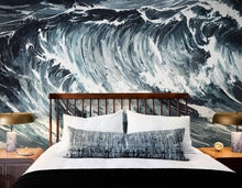 Carregar imagem no visualizador da galeria, Great Wave Abstract Painting, Grey Color Scheme. #6488