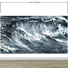 Carregar imagem no visualizador da galeria, Great Wave Abstract Painting, Grey Color Scheme. #6488