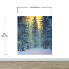 Carregar imagem no visualizador da galeria, Big Sequoia Tree Wall Mural. Snow on Trees Peel and Stick Wall Mural. #6490