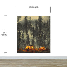 Carregar imagem no visualizador da galeria, Camping Under the Stars Painting Wallpaper. Woodland Forest Wall Mural. Nature Wall Decor. #6492
