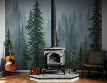 Carregar imagem no visualizador da galeria, Nature Rainforest Wall Mural Wallpaper. Misty Forest Landscape. #6494
