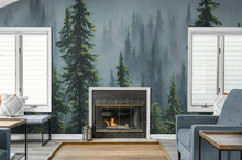Carregar imagem no visualizador da galeria, Nature Rainforest Wall Mural Wallpaper. Misty Forest Landscape. #6494