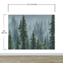 Carregar imagem no visualizador da galeria, Nature Rainforest Wall Mural Wallpaper. Misty Forest Landscape. #6494