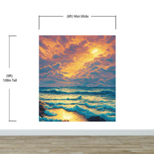 Carregar imagem no visualizador da galeria, Dramatic Scene of a Sunset Over Blue Ocean Wall Mural Peel and Stick Wallpaper. #6495