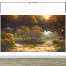 Carregar imagem no visualizador da galeria, Vintage Trees in Park Wallpaper. Peel and Stick Wall Mural. #6496