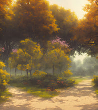 Carregar imagem no visualizador da galeria, Vintage Trees in Park Wallpaper. Peel and Stick Wall Mural. #6496