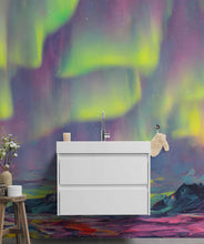 Load image into Gallery viewer, Aurora Borealis Wallpaper, Peel and Stick Wall Mural. Northern Lights Art Painting. Colorful Wallpaper. #6498