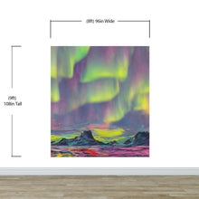 Load image into Gallery viewer, Aurora Borealis Wallpaper, Peel and Stick Wall Mural. Northern Lights Art Painting. Colorful Wallpaper. #6498