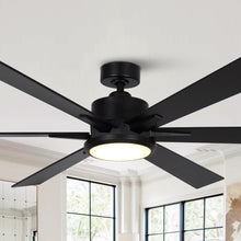 Carregar imagem no visualizador da galeria, 65" Amold Industrial Downrod Mount Ceiling Fan with Lighting and Remote Control