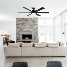 Carregar imagem no visualizador da galeria, 65" Amold Industrial Downrod Mount Ceiling Fan with Lighting and Remote Control