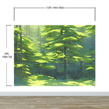 Carregar imagem no visualizador da galeria, Evergreen Forest Wall Mural. Peel and Stick Wallpaper. #6502