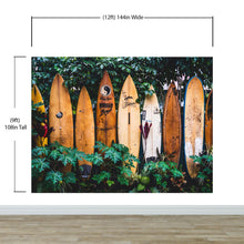 Load image into Gallery viewer, Surfboards Wall Mural. Peel and Stick Wallpaper. Summer Tropical Beach Theme Decor. #6509