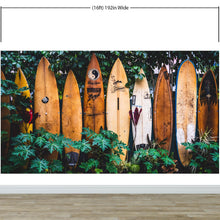 Load image into Gallery viewer, Surfboards Wall Mural. Peel and Stick Wallpaper. Summer Tropical Beach Theme Decor. #6509