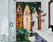Load image into Gallery viewer, Surfboards Wall Mural. Peel and Stick Wallpaper. Summer Tropical Beach Theme Decor. #6509