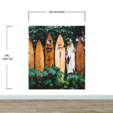 Load image into Gallery viewer, Surfboards Wall Mural. Peel and Stick Wallpaper. Summer Tropical Beach Theme Decor. #6509