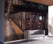 Carregar imagem no visualizador da galeria, Brooklyn Art Wallpaper. Subway 6 Train Peel and Stick Wall Mural #6516