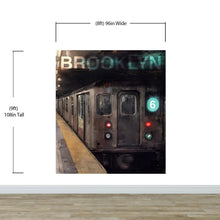 Carregar imagem no visualizador da galeria, Brooklyn Art Wallpaper. Subway 6 Train Peel and Stick Wall Mural #6516