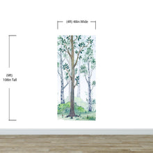 Carregar imagem no visualizador da galeria, Nursery Woodland Forest Wallpaper. Watercolor Birch Tree Forest Wall Mural. #6525
