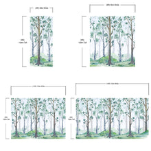 Carregar imagem no visualizador da galeria, Nursery Woodland Forest Wallpaper. Watercolor Birch Tree Forest Wall Mural. #6525