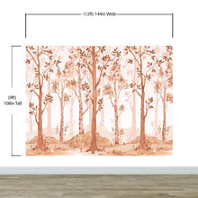 Carregar imagem no visualizador da galeria, Sepia Tone Nursery Woodland Forest Wallpaper. Watercolor Birch Tree Forest Wall Mural. #6526