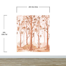 Carregar imagem no visualizador da galeria, Sepia Tone Nursery Woodland Forest Wallpaper. Watercolor Birch Tree Forest Wall Mural. #6526