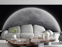 Carregar imagem no visualizador da galeria, Moon Wallpaper. Black and White Wall Decor. #6532
