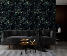Carregar imagem no visualizador da galeria, Tropical Leaves In a Dark Jungle Background Wallpaper #6536