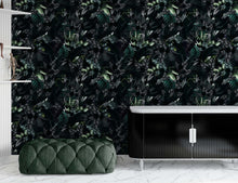 Carregar imagem no visualizador da galeria, Tropical Leaves In a Dark Jungle Background Wallpaper #6536