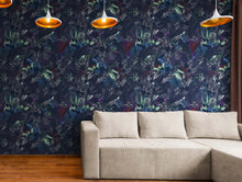 Carregar imagem no visualizador da galeria, Pastel Color Tropical Leaves In a Dark Jungle Background Wallpaper #6537