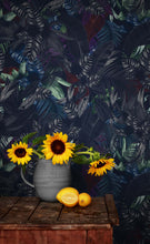 Carregar imagem no visualizador da galeria, Pastel Color Tropical Leaves In a Dark Jungle Background Wallpaper #6537