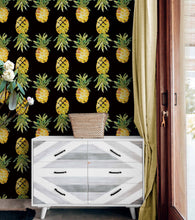 Carregar imagem no visualizador da galeria, Pineapple Wallpaper. Pink, Purple, or Black Color Peel and Stick Wall Mural. #6538